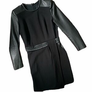 The Kooples Leather Paneled Mini Dress